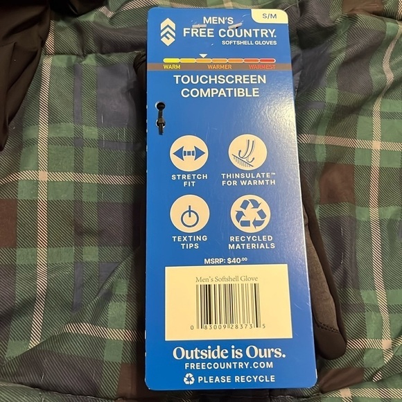 NWT men’s Free Country softshell gloves size small/medium - Picture 4 of 4